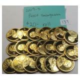 Twenty (20) 2009-S PROOF Sacagawea Dollars