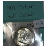 Silver Franklin Half Dollar, $11.77 Melt 3-7-25