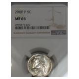 2000 P Five Cents NGC MS66