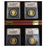 Four (4) 2007 PR70DCAM ANACS Pres. Dollars