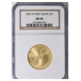 2003-W First Flight Centennial GOLD $10 NGC MS-69