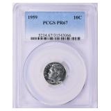 1959 Silver Roosevelt Dime PCGS Proof-67