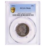 $11,000 PCGS Guide Value: 1911 Barber Quarter PR68
