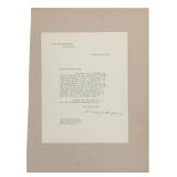 Dec. 10, 1921 Warren G. Harding Signed Letter