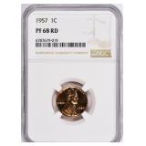 1957 Lincoln Cent NGC Proof-68 RD