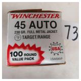One Hundred (100) Winchester .45ACP 230 Grain FMJ