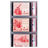 Three (3) 1940 V406 Victory Gum Cards PSA Graded