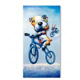 Wang, 'Biking Brothers' Hand Painted. Pick Up Only