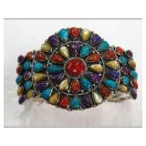 Sterling Silver Multi-Stone Cuff