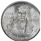 Twenty (20): Silver 1978 Mexico 100 Pesos, BU