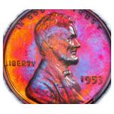 TONED! 1953 Lincoln Cent PCGS Proof-67 RB POP 6/0