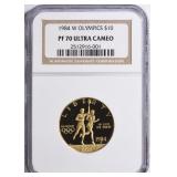 1984-W Torch Bearer GOLD $10 NGC Proof-70 UC