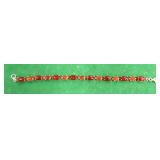 Sterling Silver Bracelet with Amber Stones