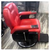 NO SHIP: Red Barber Chair, looks like new