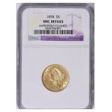 1898 Liberty Gold Half Eagle NGC Unc Details