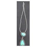 Sterling Silver and Turquoise Double Pendant