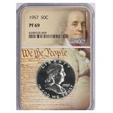 $600 Guide: 1957 Franklin Half Dollar NGC Proof-69