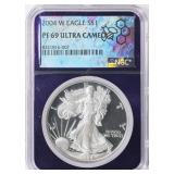 2004-W $1 Eagle NGC (Purple Bee Frame Holder)