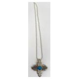 Sterling Silver Necklace and Pendant marked 'RM'