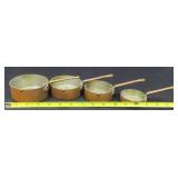 Vintage Set of Four Mini Nesting Sauce Pans