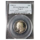 1981-S Type 1 Quarter PCGS PR69DCAM