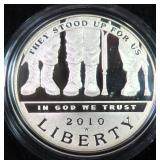 2010 W DISABLED VETERANS Silver Dollar, PROOF