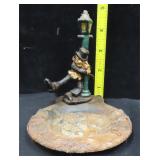 Cast Iron ash tray Drunk Man on Lamp Post