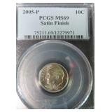 $35 Guide: 2005-P Dime, PCGS MS69, Satin Finish