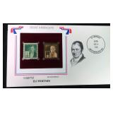 Eli Whitney Gold Replica Stamp and 1940 U.S.
