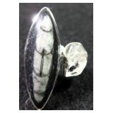 Orthoceras Herkimer & Sterling Silver Ring