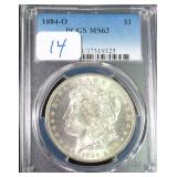 1884-O Silver Morgan Dollar, PCGS MS63, $90