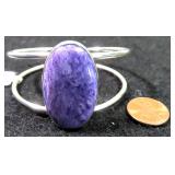 Charoite and Sterling Silver Bracelet