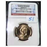 2008-D Andrew Jackson $1 NGC MS65 FDOI