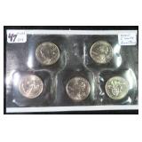Five (5) UNC 2000 State Quarters in Mint Packing