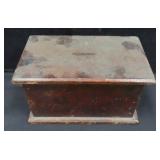 Early Bench Made Wooden Bank, 19th Century