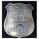 Metal Indian Police Badge, 2'x2.5'