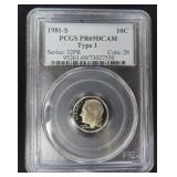 1981-S Dime Type 1 PCGS PR69DCAM