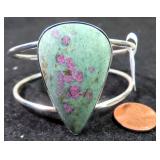 Ruby Fuchsite and Sterling Silver Bracelet