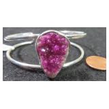 Cobaltoan Calcite and Sterling Silver Bracelet
