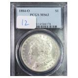 1884-O Silver Morgan Dollar, PCGS MS63, $90