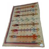 72'x45' Authentic Vintage Navajo Flat Weave Rug
