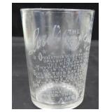 OLD 3.75' The Lord's Prayer Water Glass