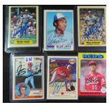 Six (6) Signed Baseball Cards