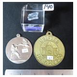 Lucite Car in Cube and TKD Medals