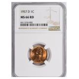 1957-D Lincoln Cent NGC MS-66 RD