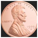 One Ounce Copper Lincoln Head Bullion Round