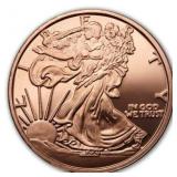 TWO (2) Walking Liberty One Ounce Copper Rounds
