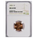 1974 Lincoln Cent NGC MS-64 RD