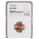 1976-D Lincoln Cent NGC MS-65 RB
