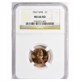 1967 Lincoln Cent SMS NGC MS-66 RD